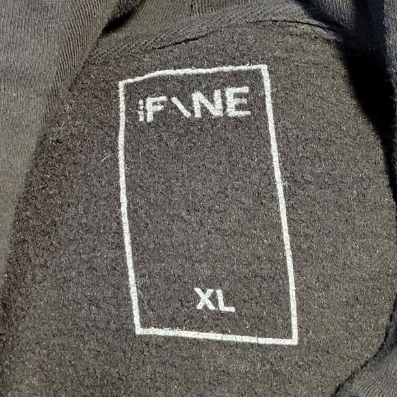 FINE APPAREL Black Hoodie Sz XL Heavyweight Fleece Lined Collab 001 Sweatshirt - Picture 6 of 9
